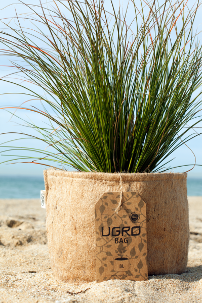 prirodny kvetinac, dizajnovy kvetinac, vrecko na kvety, vrecko na rastliny, jutovy kvetinac, kochlik, pestovatelske vrecko